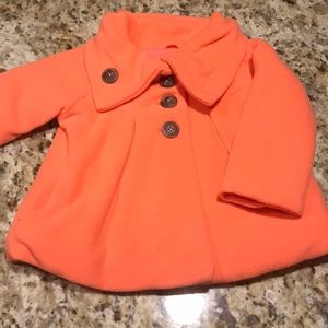 Fleece warm button up coat with pockets